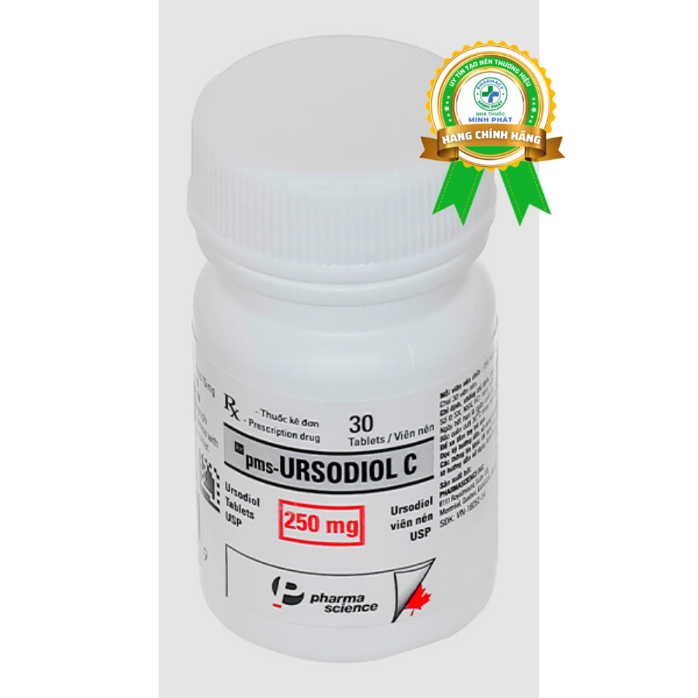 Pms-Ursodiol C 250mg hỗ trợ trị bệnh lý về gan mật chai 30 viên